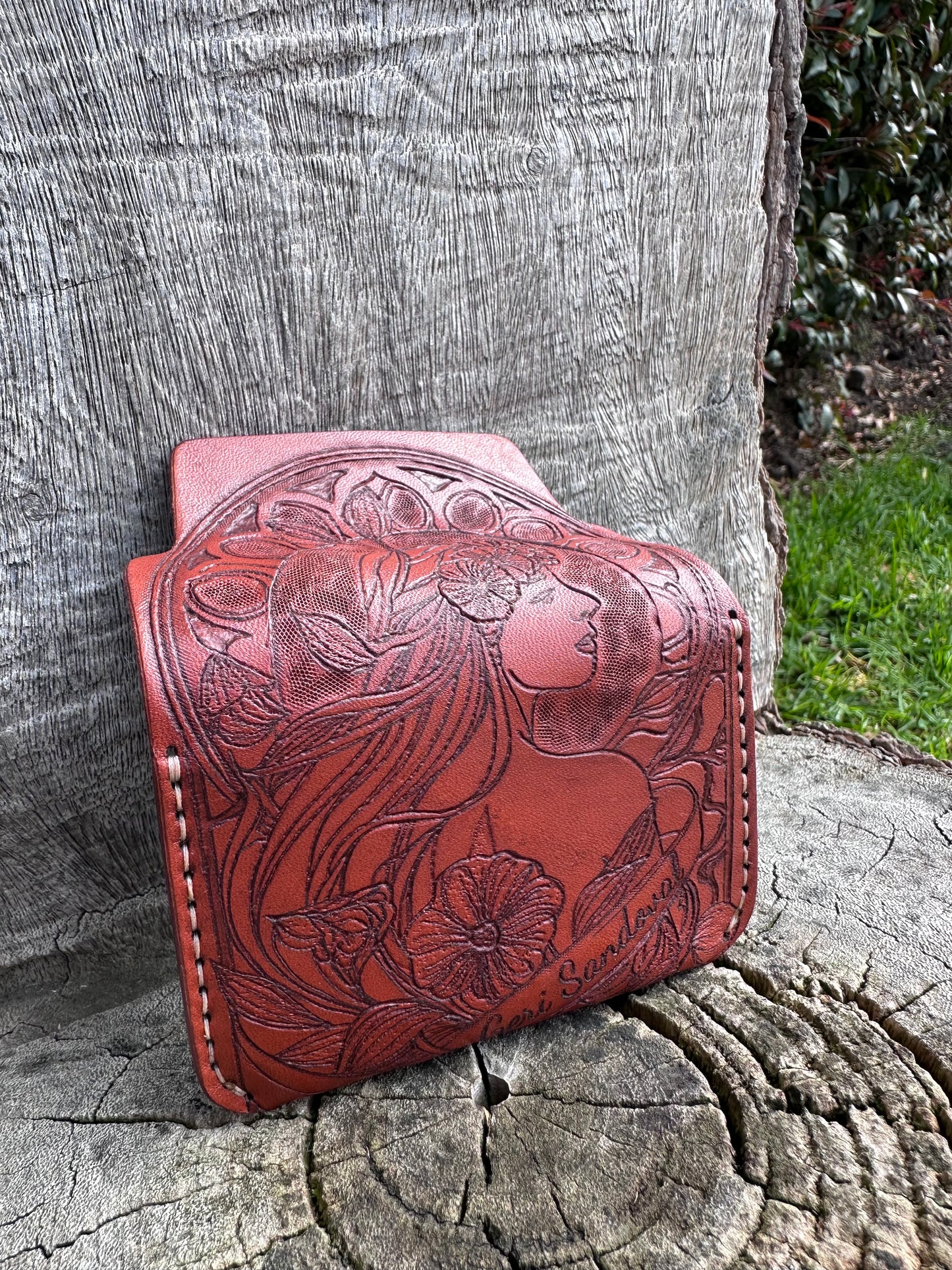 Custom Tooled Cosmo Flap Wallet