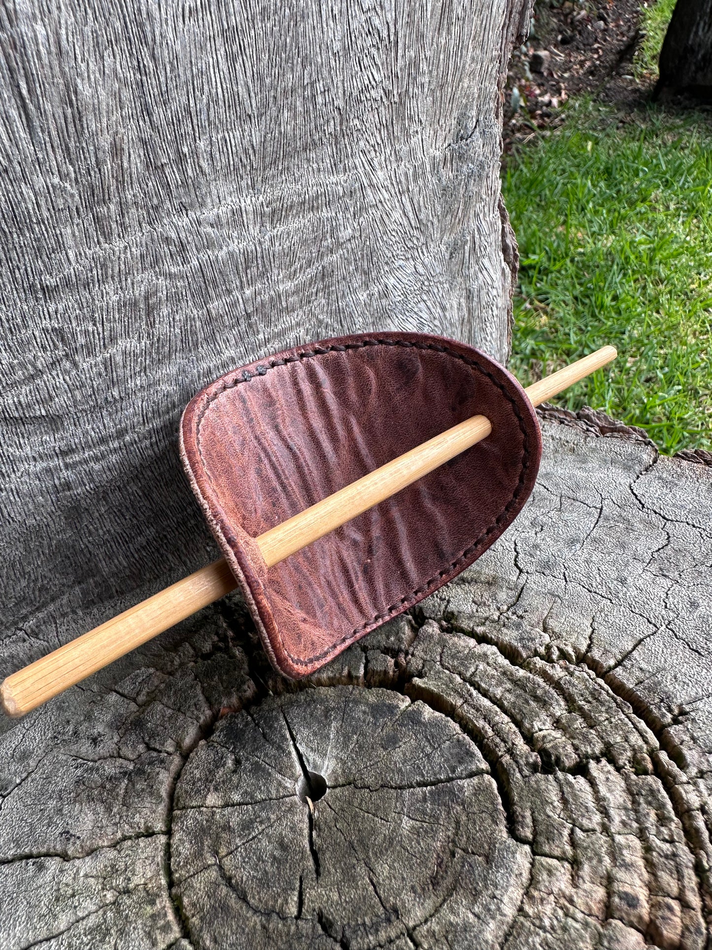 Custom Tooled Leather Hair clip