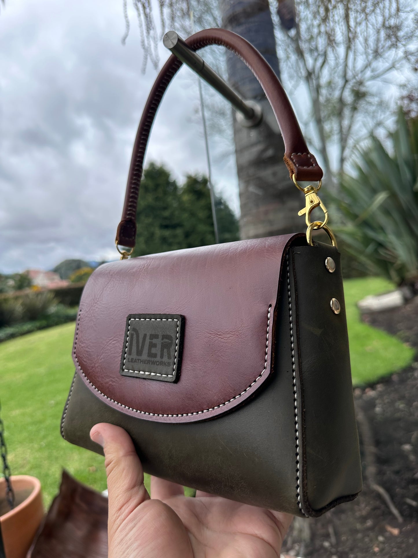 Tan/Olive Green Luna Bag